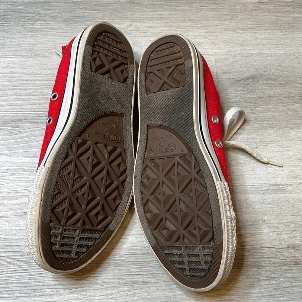 Youth Red Converse All Star Unisex Sneakers Size 3